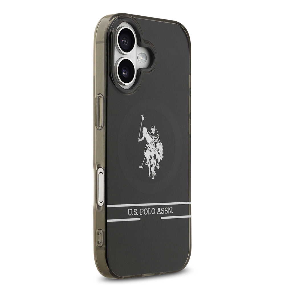 Apple iPhone 17 Kılıf U.S. Polo Assn. Orjinal Lisanslı M-safe Şarj Özellikli IML Double Horse Stripe Logolu Kapak