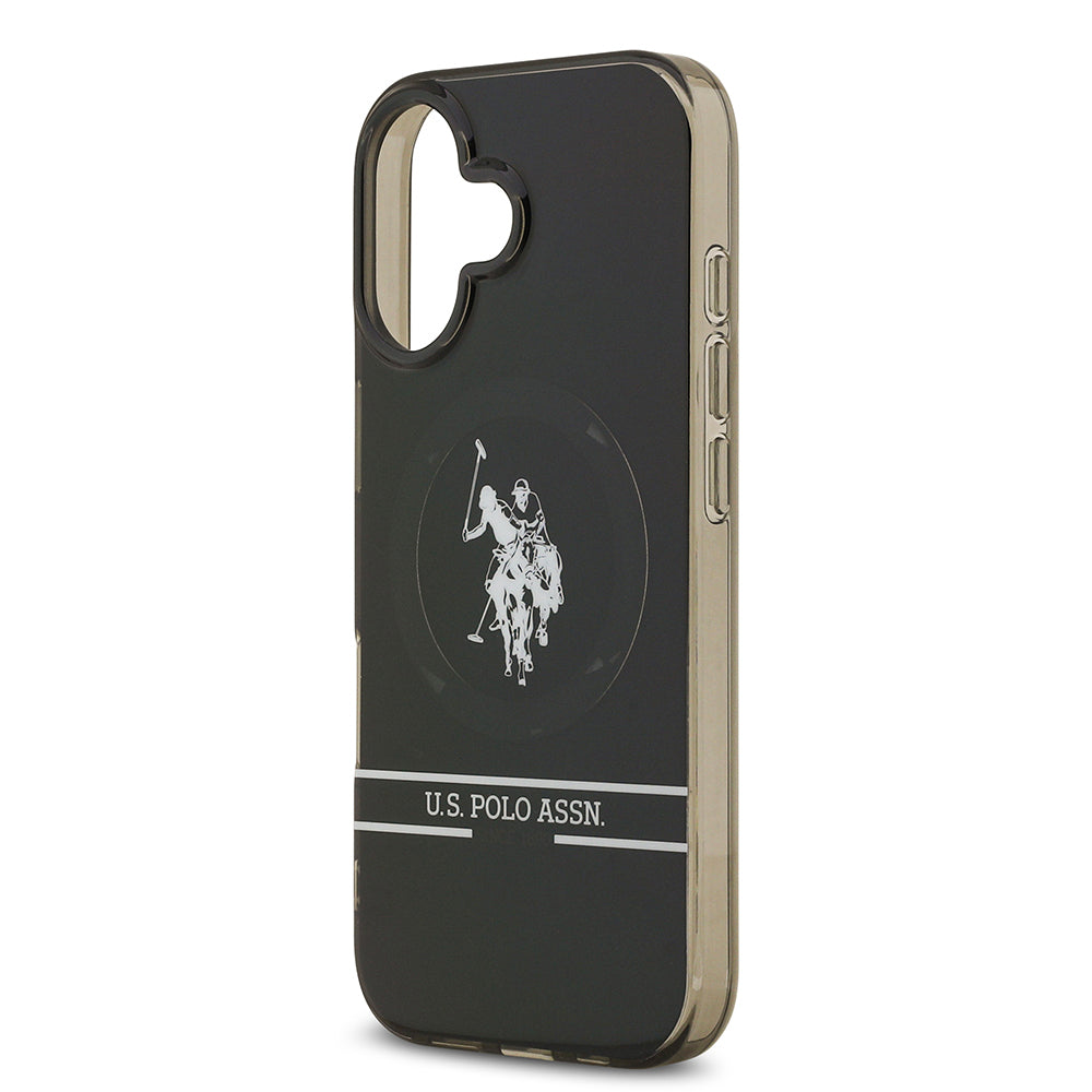 Apple iPhone 17 Kılıf U.S. Polo Assn. Orjinal Lisanslı M-safe Şarj Özellikli IML Double Horse Stripe Logolu Kapak