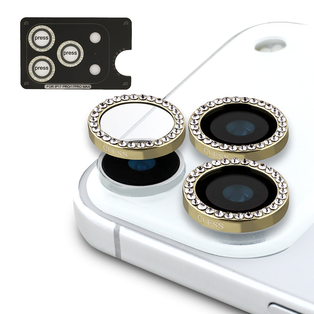 Apple iPhone 17 Pro Guess Orjinal Lisanslı 4G ve Yazı Logolu Kılıf + Ekran Koruyucu + Lens Koruyucu 3in1 Aksesuar Seti