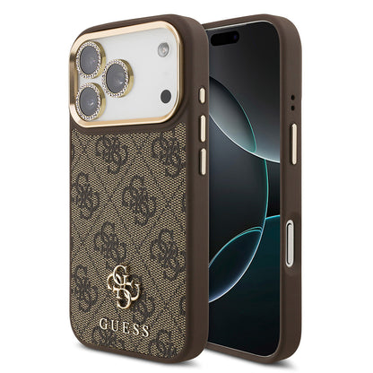 Apple iPhone 17 Pro Guess Orjinal Lisanslı 4G ve Yazı Logolu Kılıf + Ekran Koruyucu + Lens Koruyucu 3in1 Aksesuar Seti