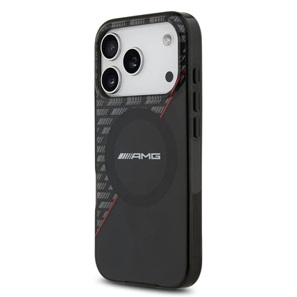 Apple iPhone 17 Pro Kılıf AMG Orjinal Lisanslı M-safe Şarj Özellikli Çift Katmanlı Kırmızı Çapraz Çizgili Kapak