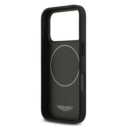 Apple iPhone 17 Pro Kılıf Aston Martin Orjinal Lisanslı M-safe Şarj Özellikli Karbon Fiber Kapak