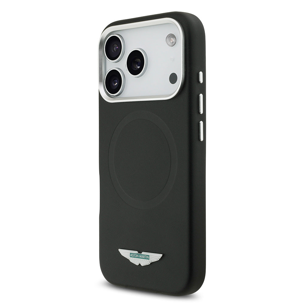 Apple iPhone 17 Pro Kılıf Aston Martin Orjinal Lisanslı M-safe Şarj Özellikli Metal Logolu PU Deri Kapak