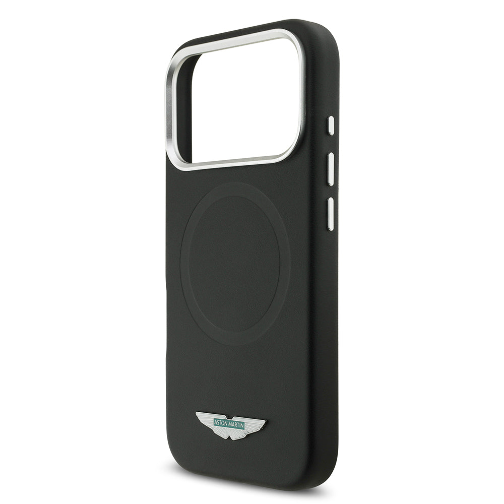 Apple iPhone 17 Pro Kılıf Aston Martin Orjinal Lisanslı M-safe Şarj Özellikli Metal Logolu PU Deri Kapak