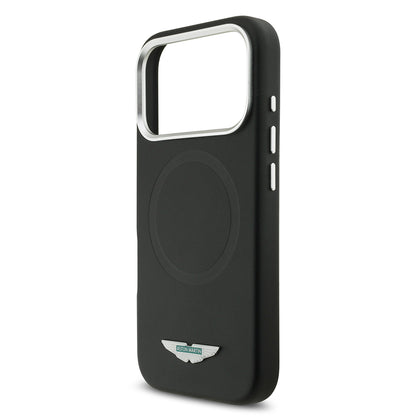 Apple iPhone 17 Pro Kılıf Aston Martin Orjinal Lisanslı M-safe Şarj Özellikli Metal Logolu PU Deri Kapak