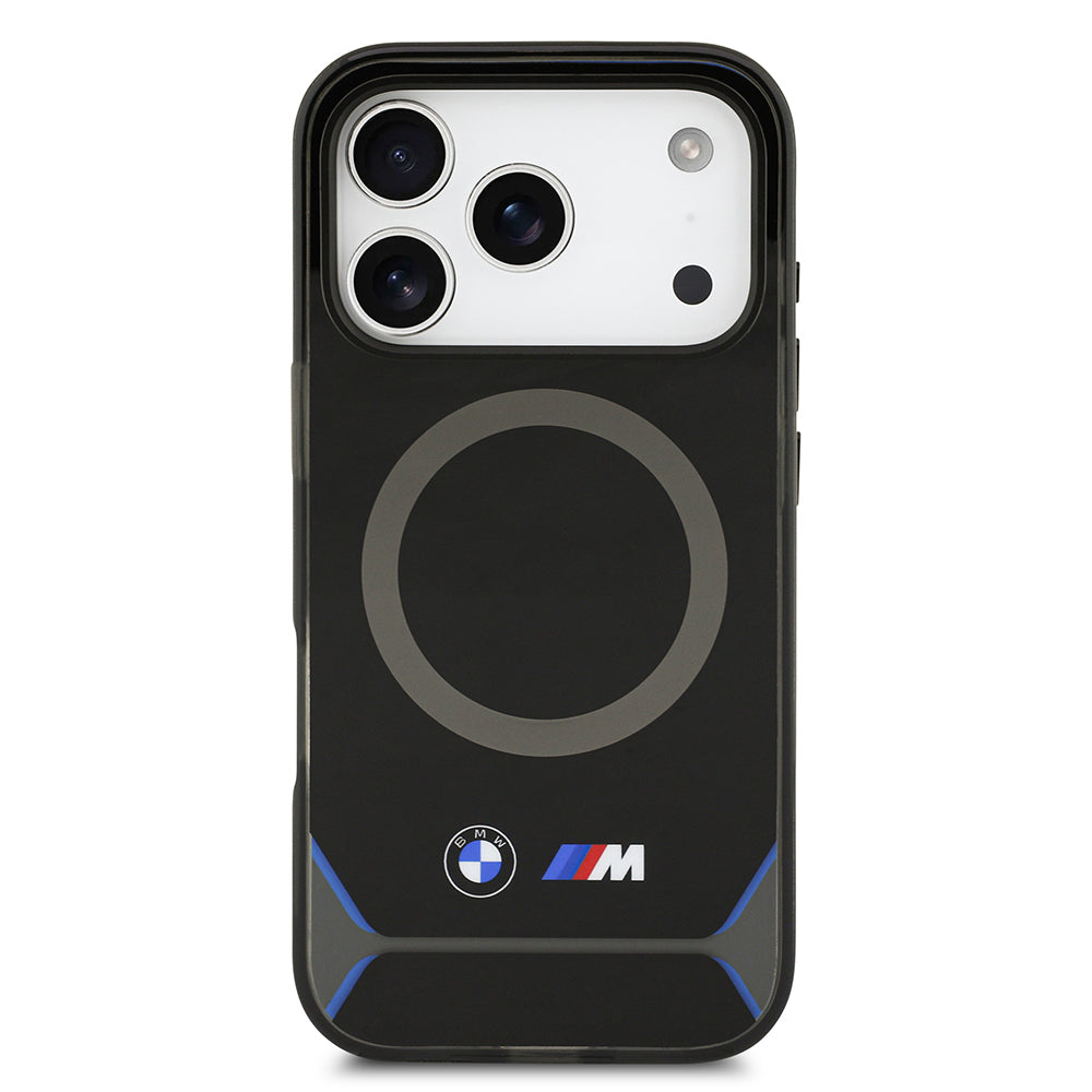 Apple iPhone 17 Pro Kılıf BMW Orjinal Lisanslı M-safe Şarj Özellikli Metal Buton Tasarımlı IML Baskılı M Dizayn Kapak