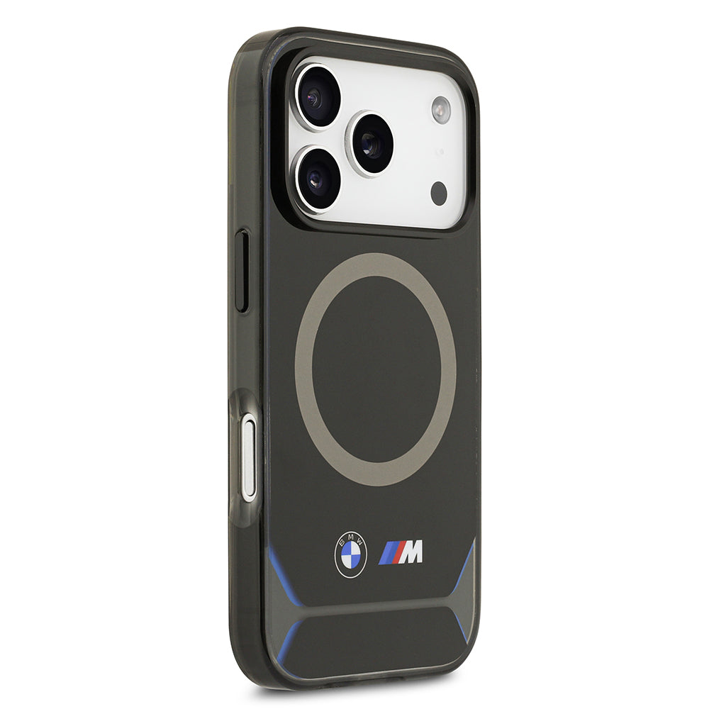 Apple iPhone 17 Pro Kılıf BMW Orjinal Lisanslı M-safe Şarj Özellikli Metal Buton Tasarımlı IML Baskılı M Dizayn Kapak