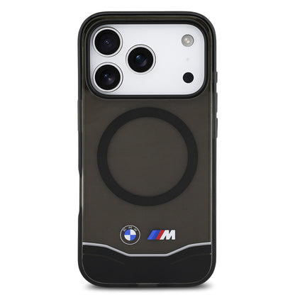 Apple iPhone 17 Pro Kılıf BMW Orjinal Lisanslı M-safe Şarj Özellikli Metal Buton Tasarımlı Tranparan M Dizayn Kapak