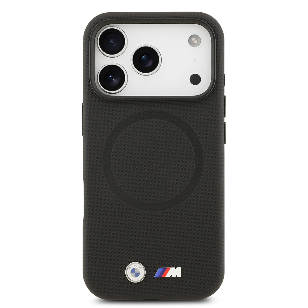 Apple iPhone 17 Pro Kılıf BMW Orjinal Lisanslı M-safe Şarj Özellikli Metal Logolu Delikli M Dizayn Deri Kapak