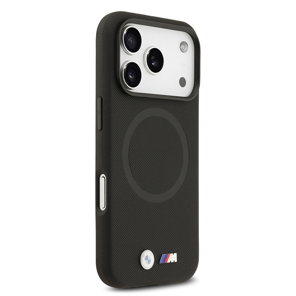 Apple iPhone 17 Pro Kılıf BMW Orjinal Lisanslı M-safe Şarj Özellikli Metal Logolu Delikli M Dizayn Deri Kapak