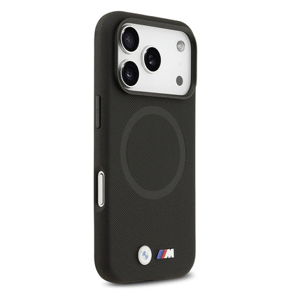 Apple iPhone 17 Pro Kılıf BMW Orjinal Lisanslı M-safe Şarj Özellikli Metal Logolu Delikli M Dizayn Deri Kapak