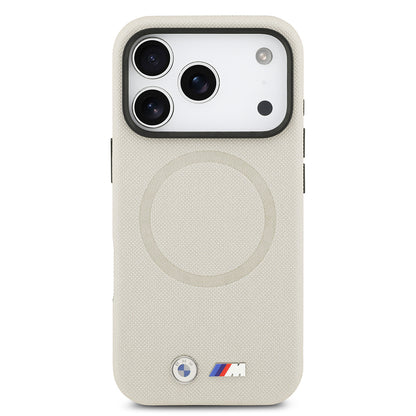 Apple iPhone 17 Pro Kılıf BMW Orjinal Lisanslı M-safe Şarj Özellikli Metal Logolu Delikli M Dizayn Deri Kapak