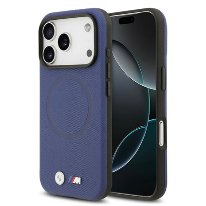 Apple iPhone 17 Pro Kılıf BMW Orjinal Lisanslı M-safe Şarj Özellikli Metal Logolu Delikli M Dizayn Deri Kapak