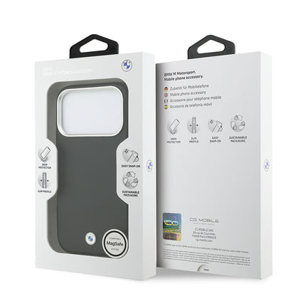 Apple iPhone 17 Pro Kılıf BMW Orjinal Lisanslı M-safe Şarj Özellikli Metal Logolu Tam Kaplama Deri Kapak