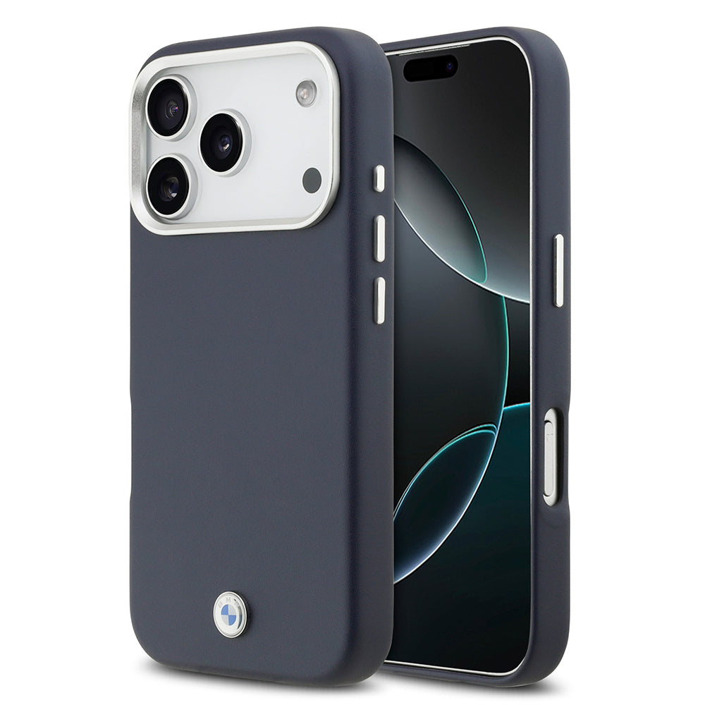 Apple iPhone 17 Pro Kılıf BMW Orjinal Lisanslı M-safe Şarj Özellikli Metal Logolu Tam Kaplama Deri Kapak