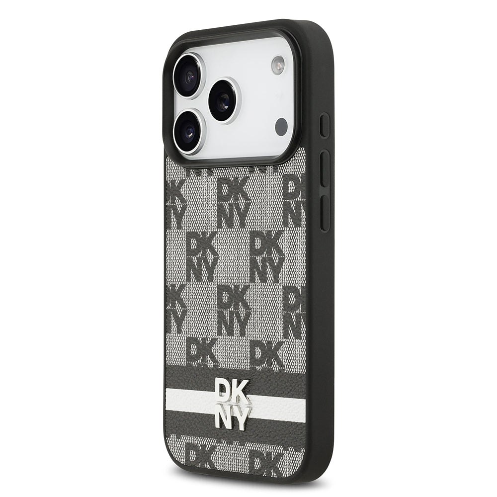 Apple iPhone 17 Pro Kılıf DKNY Orjinal Lisanslı M-safe Şarj Özellikli 3D Yazılı Metal Logolu Kapak
