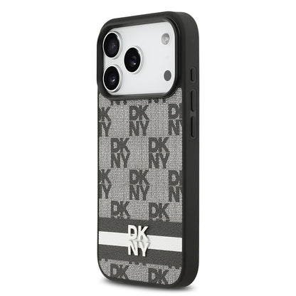 Apple iPhone 17 Pro Kılıf DKNY Orjinal Lisanslı M-safe Şarj Özellikli 3D Yazılı Metal Logolu Kapak