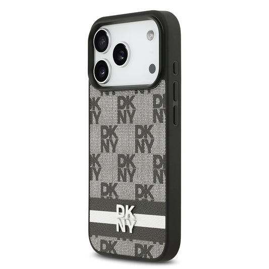Apple iPhone 17 Pro Kılıf DKNY Orjinal Lisanslı M-safe Şarj Özellikli 3D Yazılı Metal Logolu Kapak