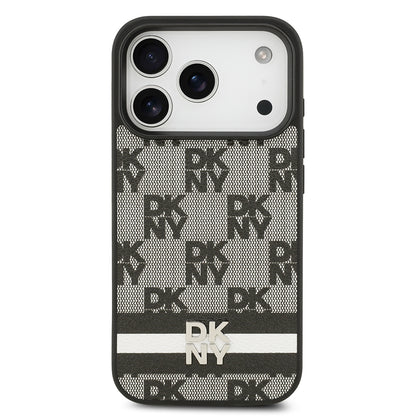 Apple iPhone 17 Pro Kılıf DKNY Orjinal Lisanslı M-safe Şarj Özellikli 3D Yazılı Metal Logolu Kapak