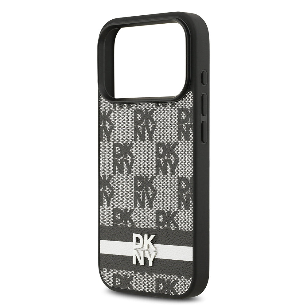 Apple iPhone 17 Pro Kılıf DKNY Orjinal Lisanslı M-safe Şarj Özellikli 3D Yazılı Metal Logolu Kapak