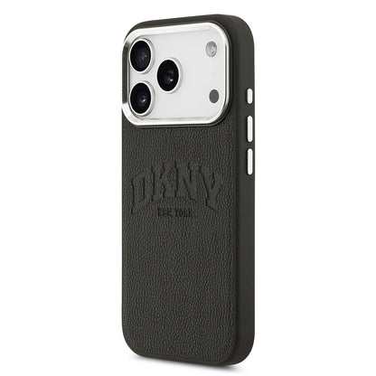 Apple iPhone 17 Pro Kılıf DKNY Orjinal Lisanslı M-safe Şarj Özellikli PU Deri Kabartmalı Kapak