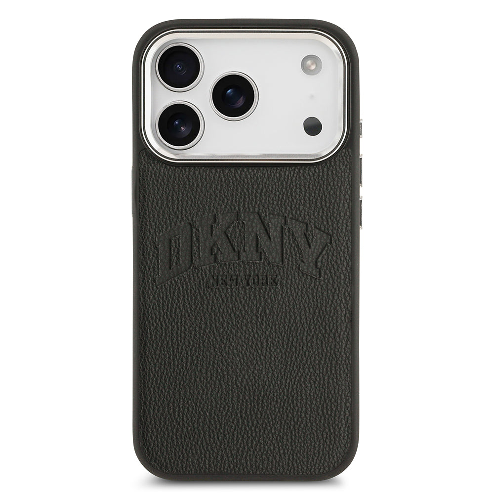 Apple iPhone 17 Pro Kılıf DKNY Orjinal Lisanslı M-safe Şarj Özellikli PU Deri Kabartmalı Kapak