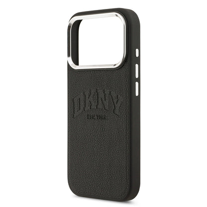 Apple iPhone 17 Pro Kılıf DKNY Orjinal Lisanslı M-safe Şarj Özellikli PU Deri Kabartmalı Kapak
