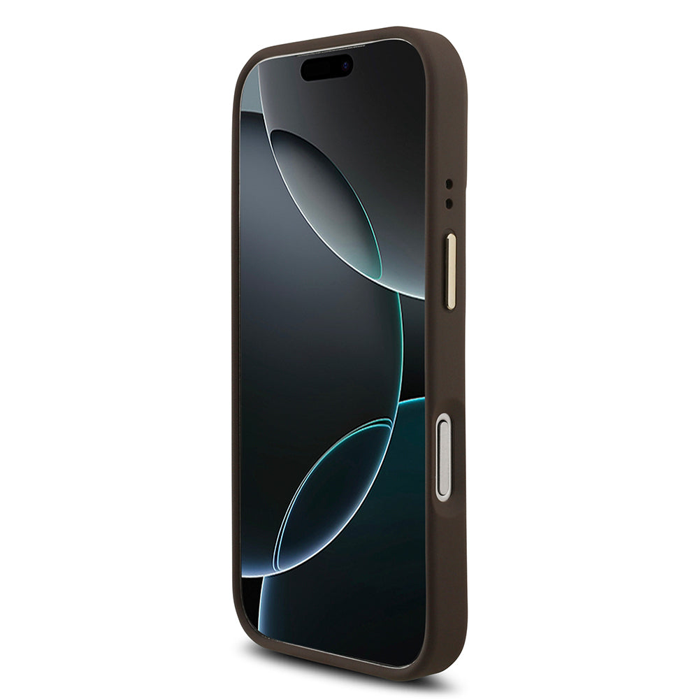 Apple iPhone 17 Pro Kılıf Guess Orjinal Lisanslı Gold Metal Kamera Çerçeveli 4G Desenli Metal Büyük 4G ve Yazı Logolu Kapak