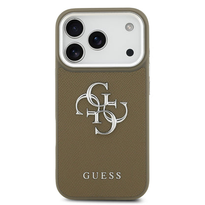 Apple iPhone 17 Pro Kılıf Guess Orjinal Lisanslı Grained 4G Metal Büyük Logolu Kapak