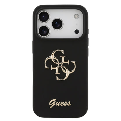 Apple iPhone 17 Pro Kılıf Guess Orjinal Lisanslı Grained Yazı Logolu Kapak