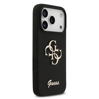 Apple iPhone 17 Pro Kılıf Guess Orjinal Lisanslı Grained Yazı Logolu Kapak