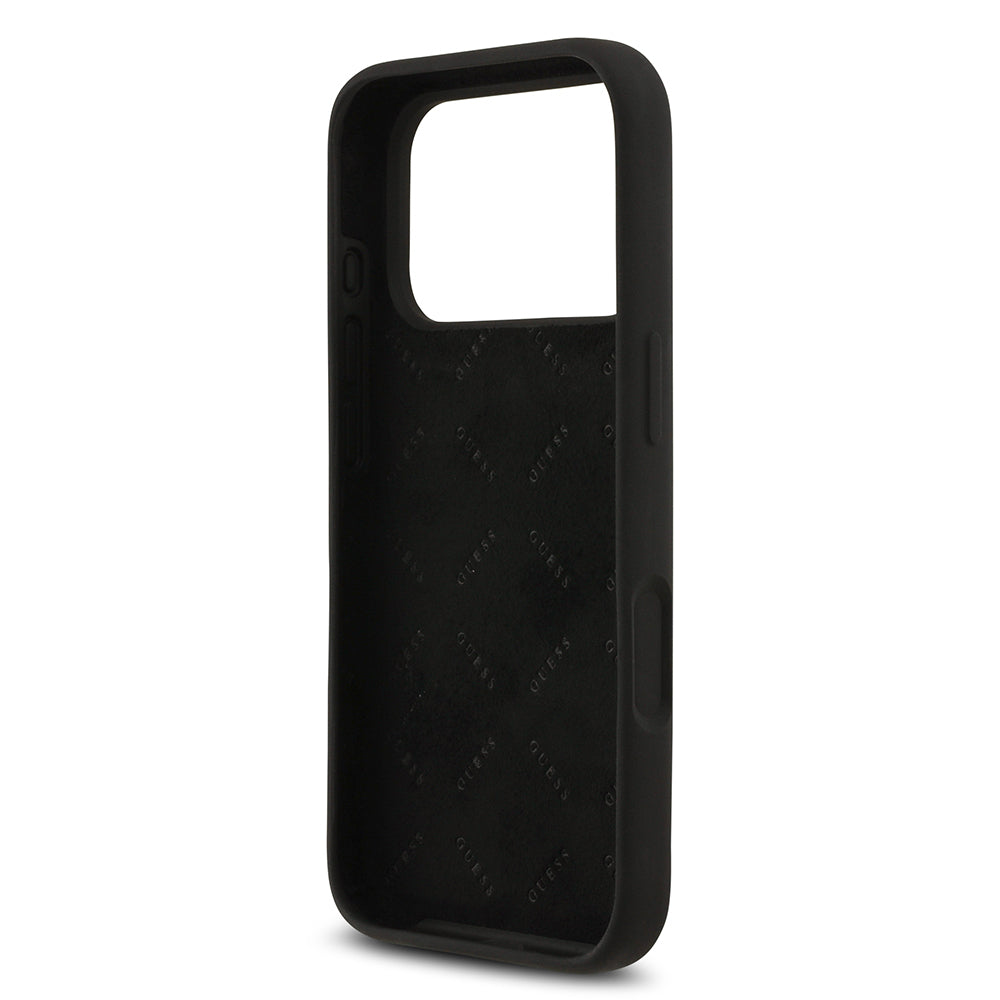 Apple iPhone 17 Pro Kılıf Guess Orjinal Lisanslı Grained Yazı Logolu Kapak