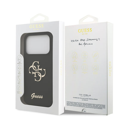 Apple iPhone 17 Pro Kılıf Guess Orjinal Lisanslı Grained Yazı Logolu Kapak