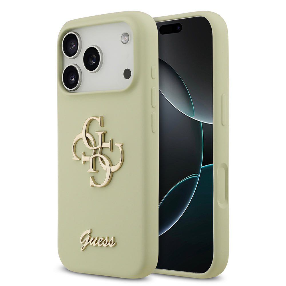Apple iPhone 17 Pro Kılıf Guess Orjinal Lisanslı Grained Yazı Logolu Kapak