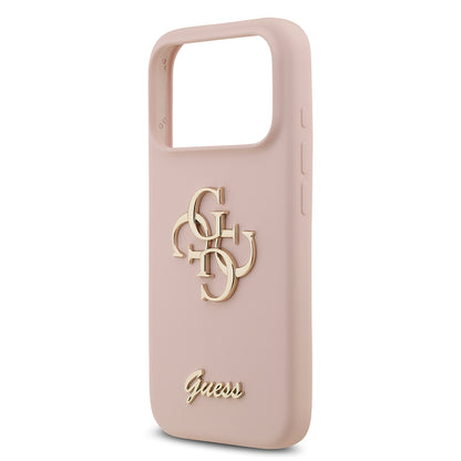 Apple iPhone 17 Pro Kılıf Guess Orjinal Lisanslı Grained Yazı Logolu Kapak