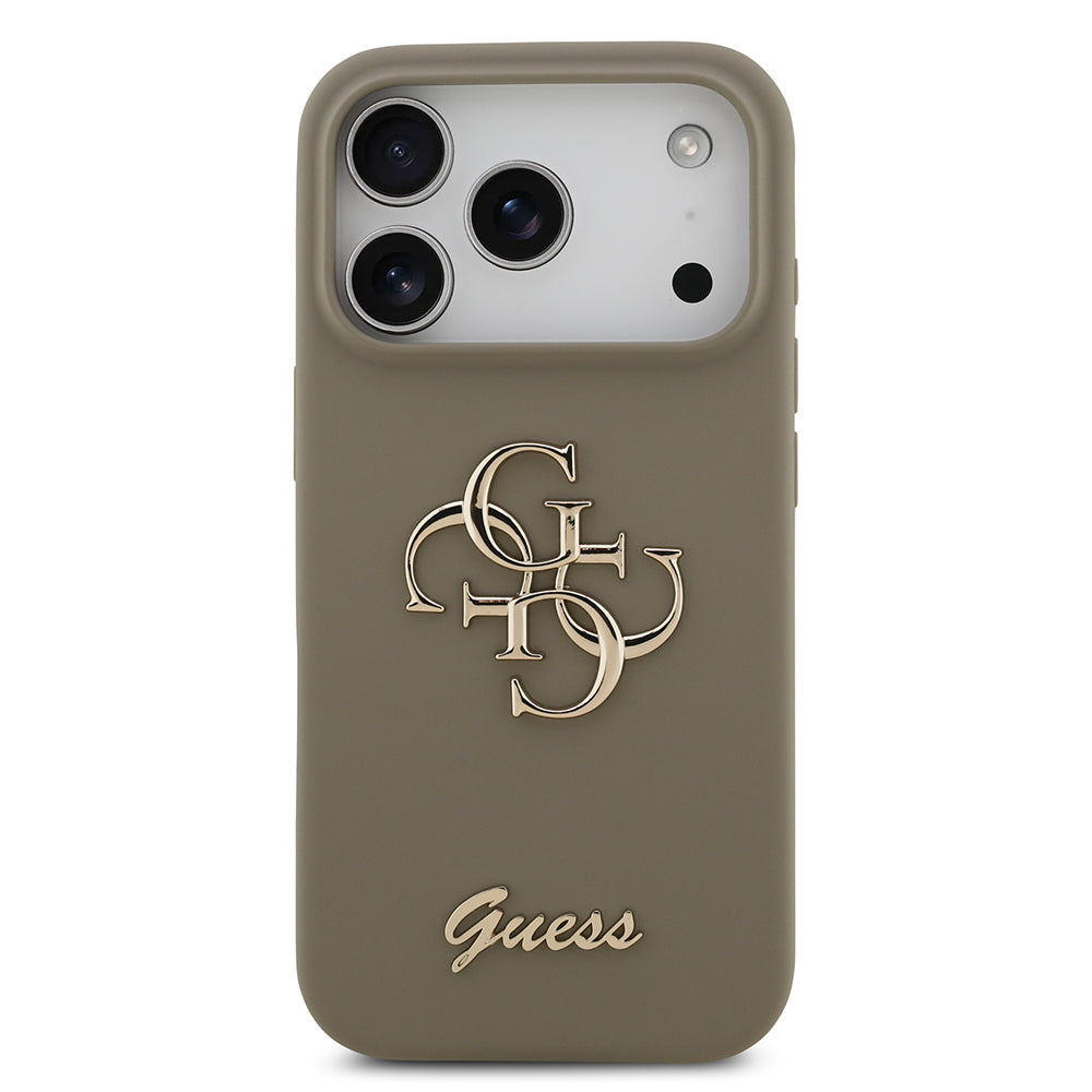 Apple iPhone 17 Pro Kılıf Guess Orjinal Lisanslı Grained Yazı Logolu Kapak