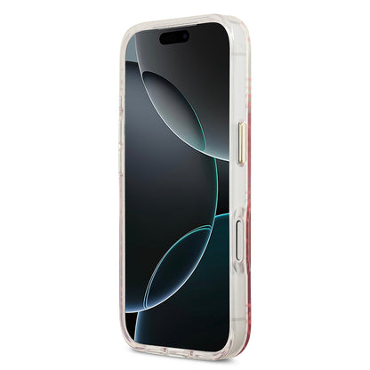 Apple iPhone 17 Pro Kılıf Guess Orjinal Lisanslı M-safe Şarj Özellikli 4G Desenli Simli Silikon Kapak