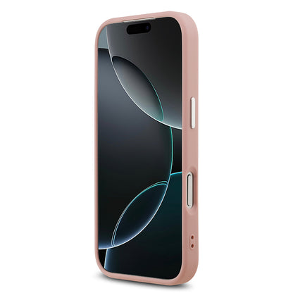 Apple iPhone 17 Pro Kılıf Guess Orjinal Lisanslı M-safe Şarj Özellikli Metal Kamera Çerçeveli Üçgen Logolu Glitter Kapak