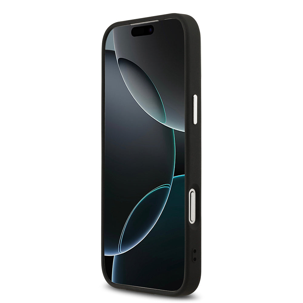Apple iPhone 17 Pro Kılıf Guess Orjinal Lisanslı M-safe Şarj Özellikli PU Deri Metal Kamera Çerçeveli Üçgen Logolu Kapak