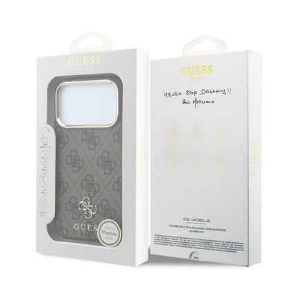 Apple iPhone 17 Pro Kılıf Guess Orjinal Lisanslı M-safe Şarj Özellikli Small 4G Classic Logolu Kapak