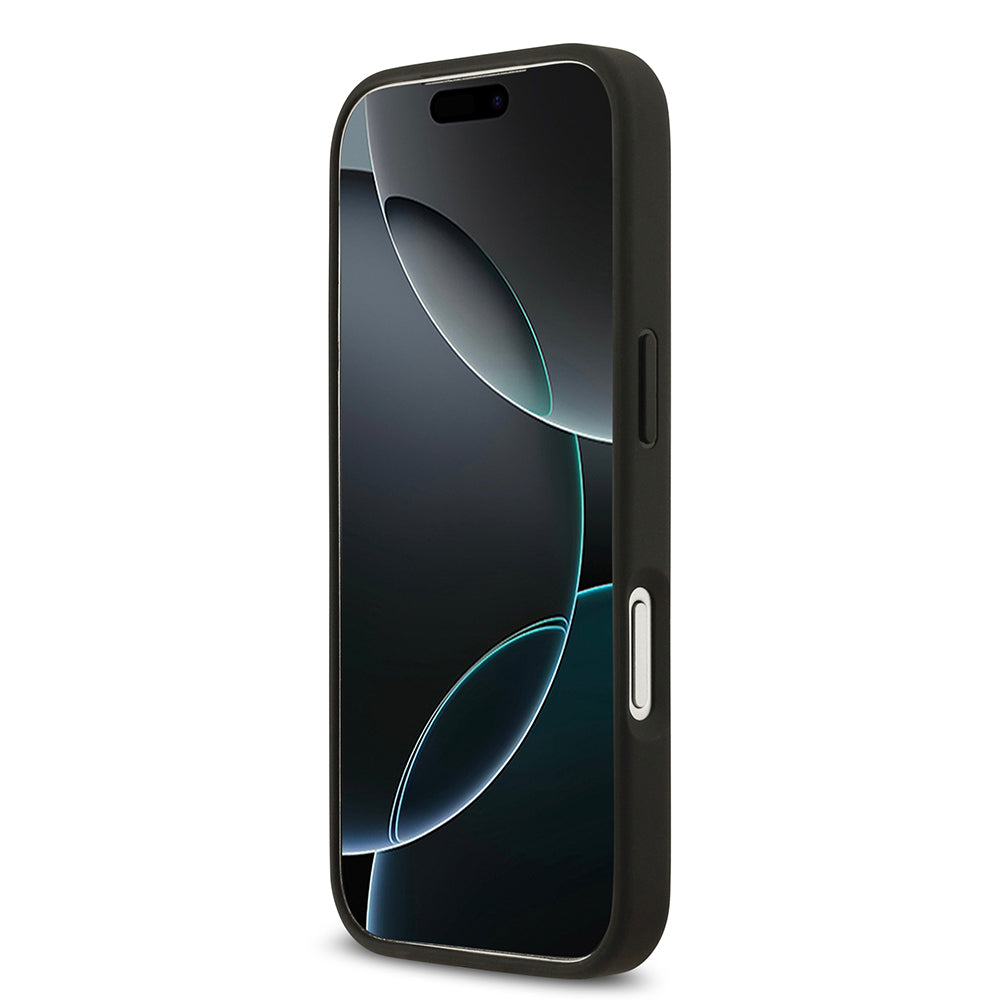 Apple iPhone 17 Pro Kılıf Guess Orjinal Lisanslı M-safe Şarj Özellikli Taneli Çiçek Tasarımlı Metal Yazı Logolu Kapak