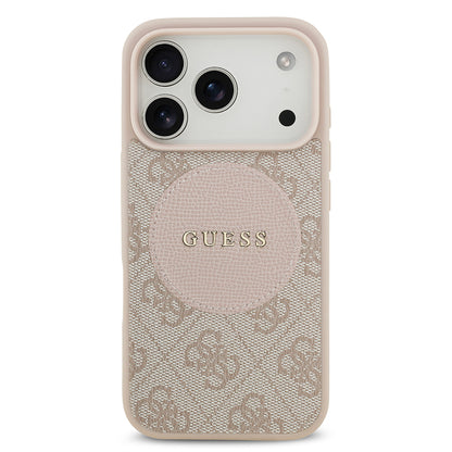 Apple iPhone 17 Pro Kılıf Guess Orjinal Lisanslı M-safe Şarj Özellikli Yazı Logolu Circle Classic Kapak