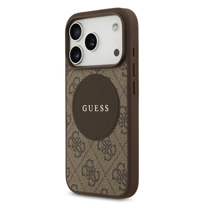 Apple iPhone 17 Pro Kılıf Guess Orjinal Lisanslı M-safe Şarj Özellikli Yazı Logolu Circle Classic Kapak