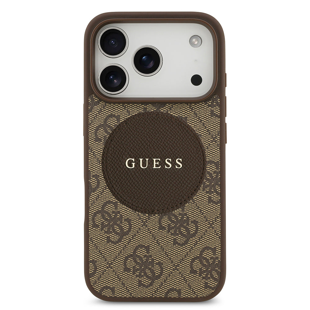 Apple iPhone 17 Pro Kılıf Guess Orjinal Lisanslı M-safe Şarj Özellikli Yazı Logolu Circle Classic Kapak