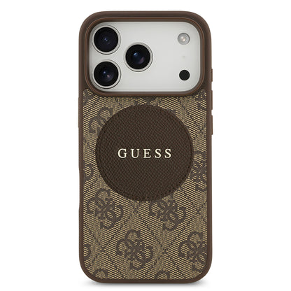Apple iPhone 17 Pro Kılıf Guess Orjinal Lisanslı M-safe Şarj Özellikli Yazı Logolu Circle Classic Kapak