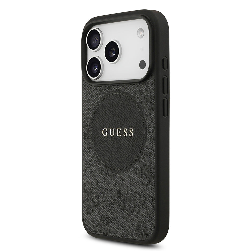 Apple iPhone 17 Pro Kılıf Guess Orjinal Lisanslı M-safe Şarj Özellikli Yazı Logolu Circle Classic Kapak