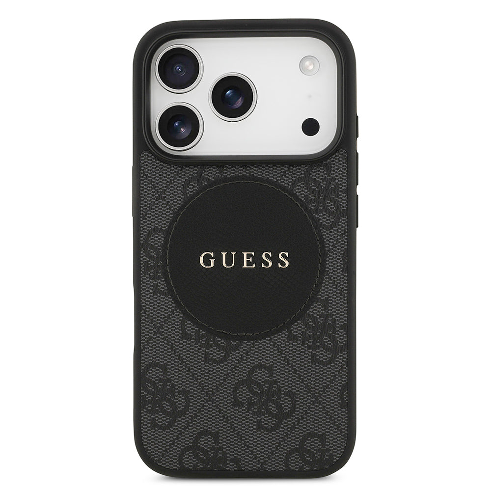 Apple iPhone 17 Pro Kılıf Guess Orjinal Lisanslı M-safe Şarj Özellikli Yazı Logolu Circle Classic Kapak