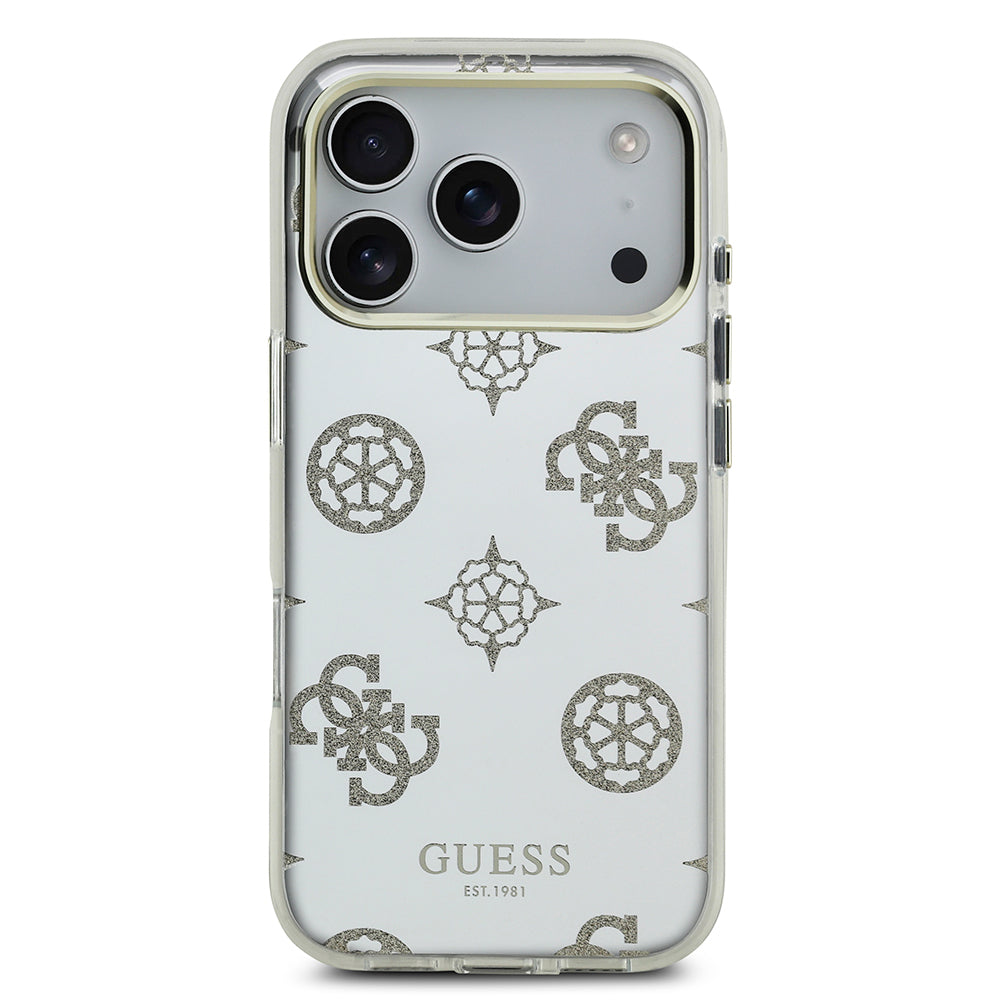 Apple iPhone 17 Pro Kılıf Guess Orjinal Lisanslı Metal Kamera Çerçeveli Simli Aynalı Kapak