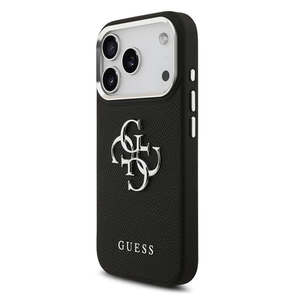 Apple iPhone 17 Pro Kılıf Guess Orjinal Lisanslı PU Deri 4G Büyük Metal Logo Dizaynlı Kapak