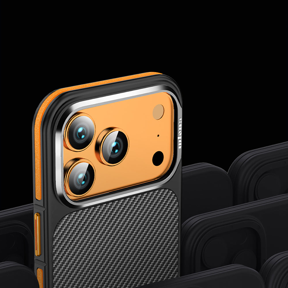 Apple iPhone 17 Pro Kılıf Karbon Fiber Görünümlü Wlons Marin Kapak